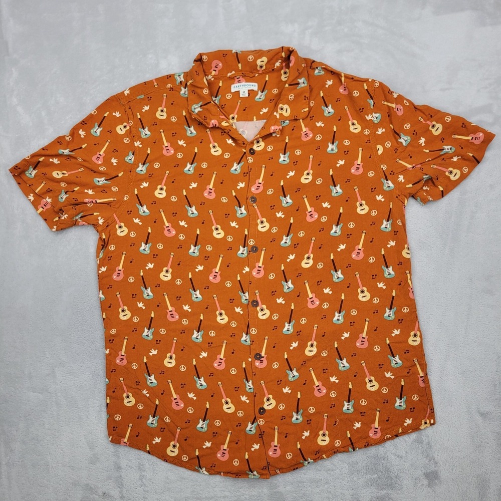 Earthbound‎ Trading Company Shirt Mens Medium Guitar Peace Rock Roll Music Adult